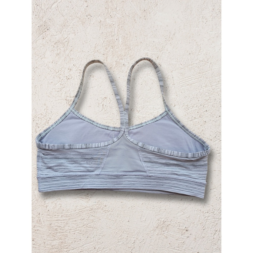 Lululemon Flow Y Bra Light Support Women Size 8 Grey Space Dye Nulu Racerback